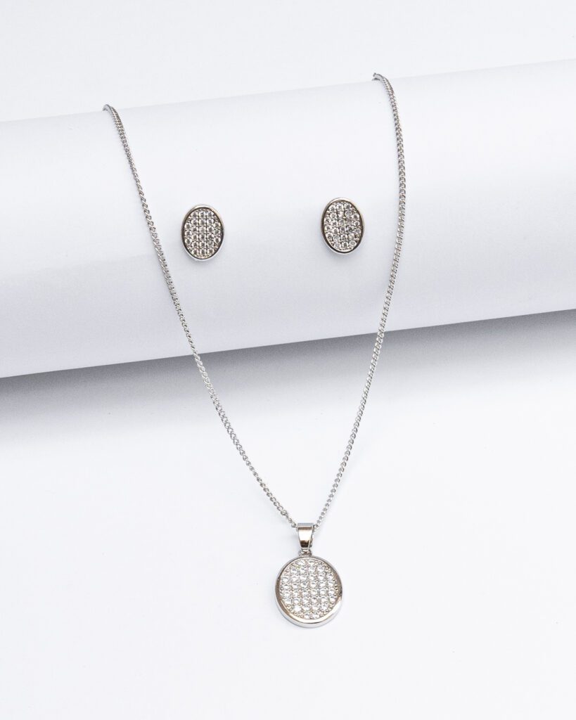 LUXETON SILVER NECKLEACE EARRING-DSC03157