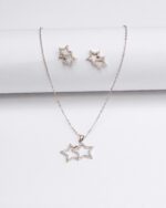 LUXETON SILVER NECKLACE EARRING-DSC03171