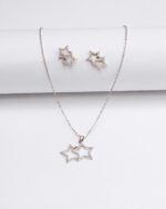 LUXETON SILVER NECKLACE EARRING-DSC03171