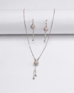 LUXETON SILVER NECKLACE EARRING-DSC03173