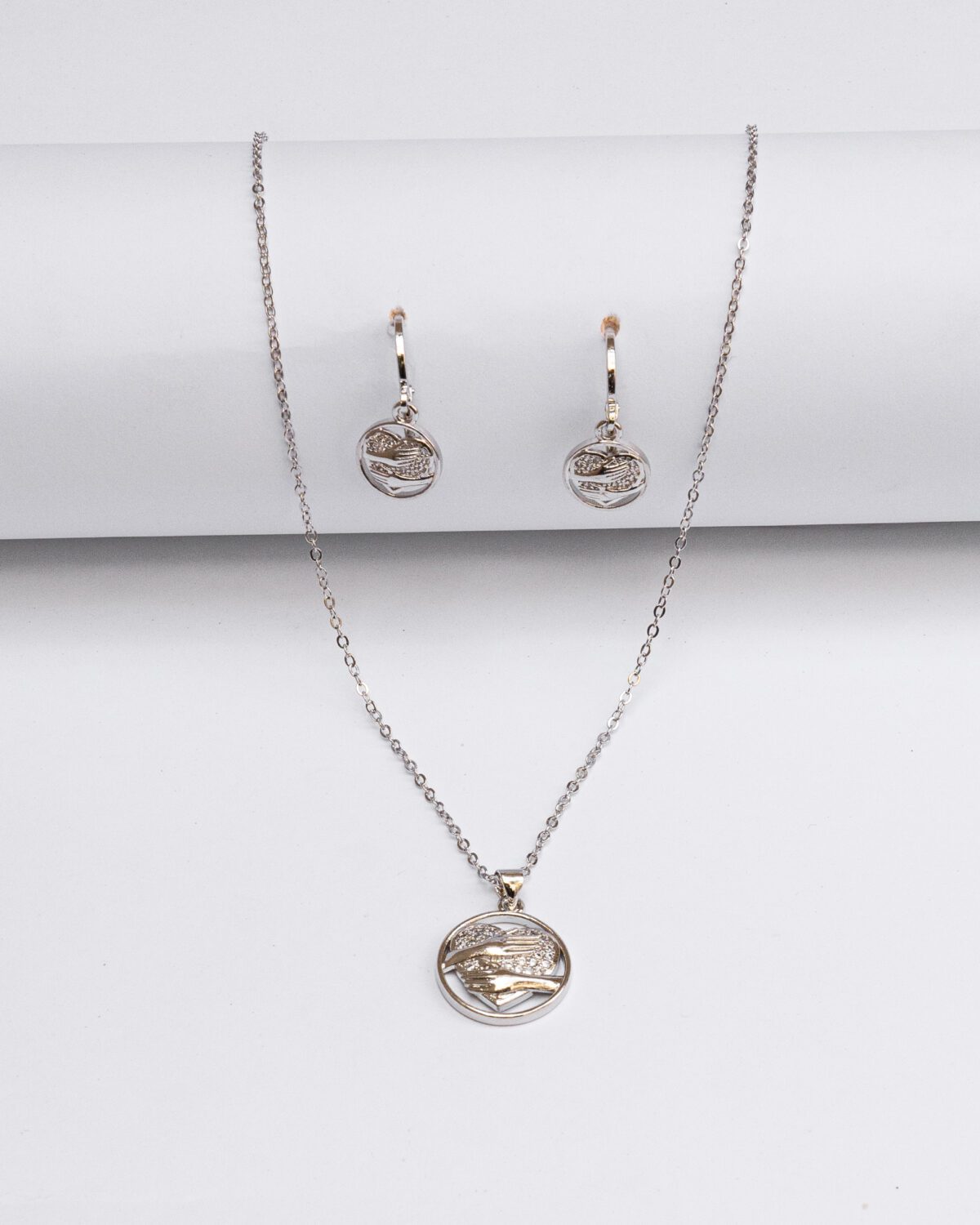 LUXETON SILVER NECKLACE EARRING-DSC03195