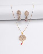 LUXETON SILVER GOLD NECKLACE EARRING-DSC03215