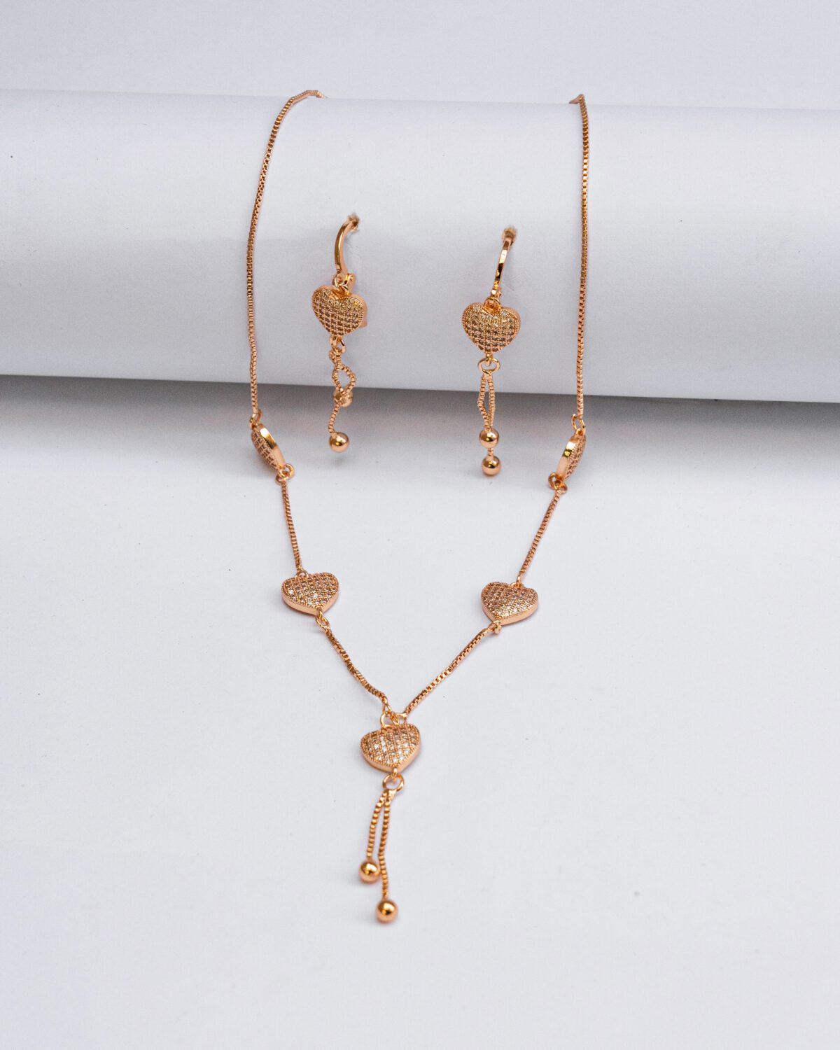 LUXETON GOLD NECKLACE EARRING-DSC03330